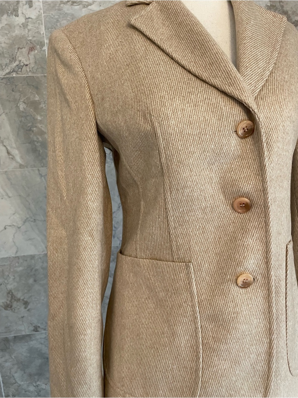 EXPRESS Diagonal Striped Wool Blazer Jacket - Picture 3 of 8